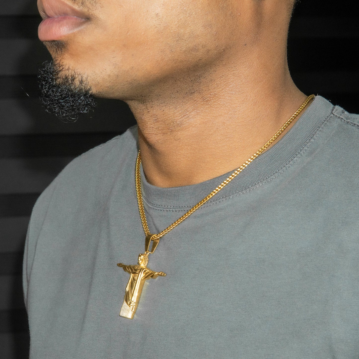 Mens Jewelry - 14K Gold Jesus Necklace | Appx. 15 Grams