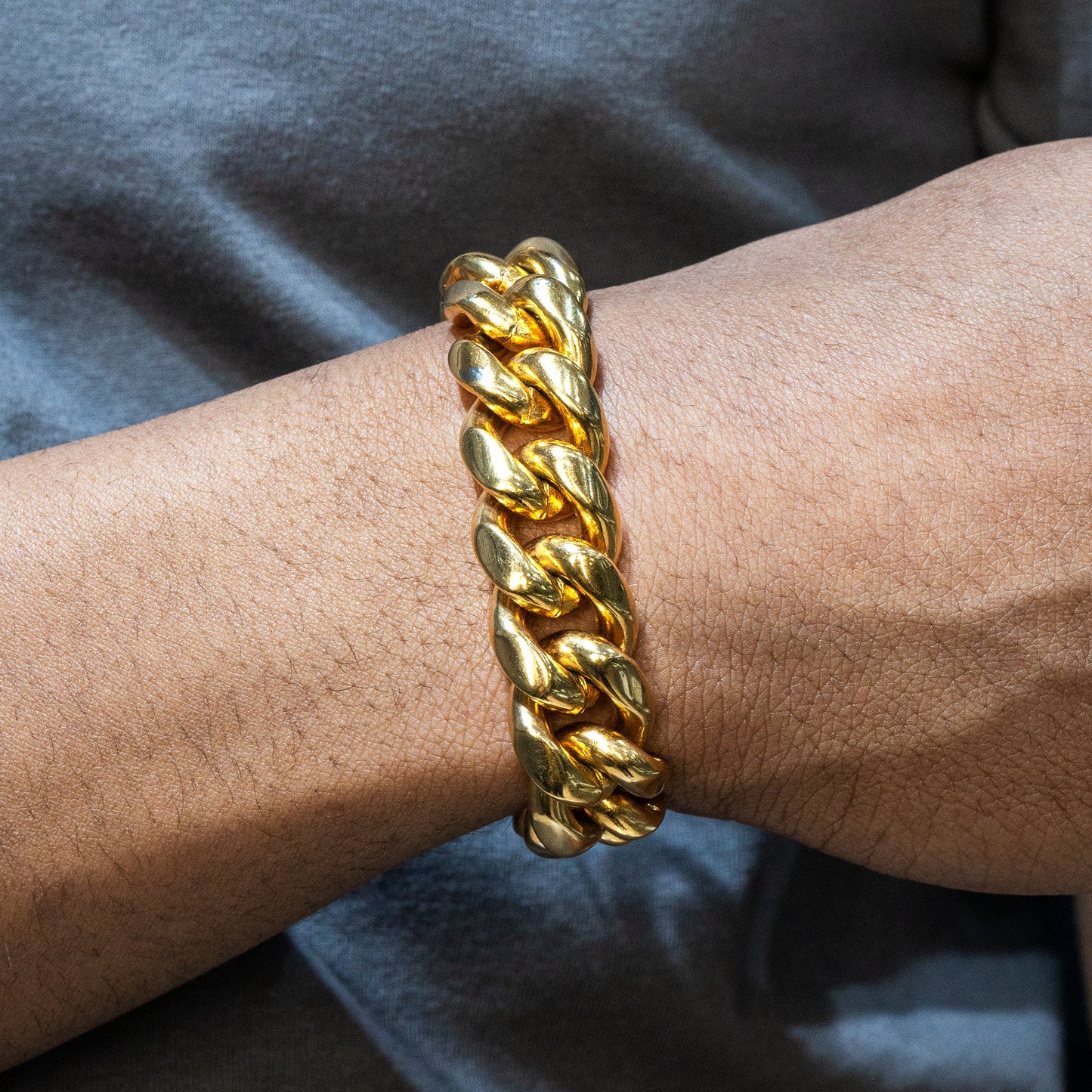 Mens Jewelry - Solid Gold Miami Cuban Link Chain & Bracelet ( 14 Mm )
