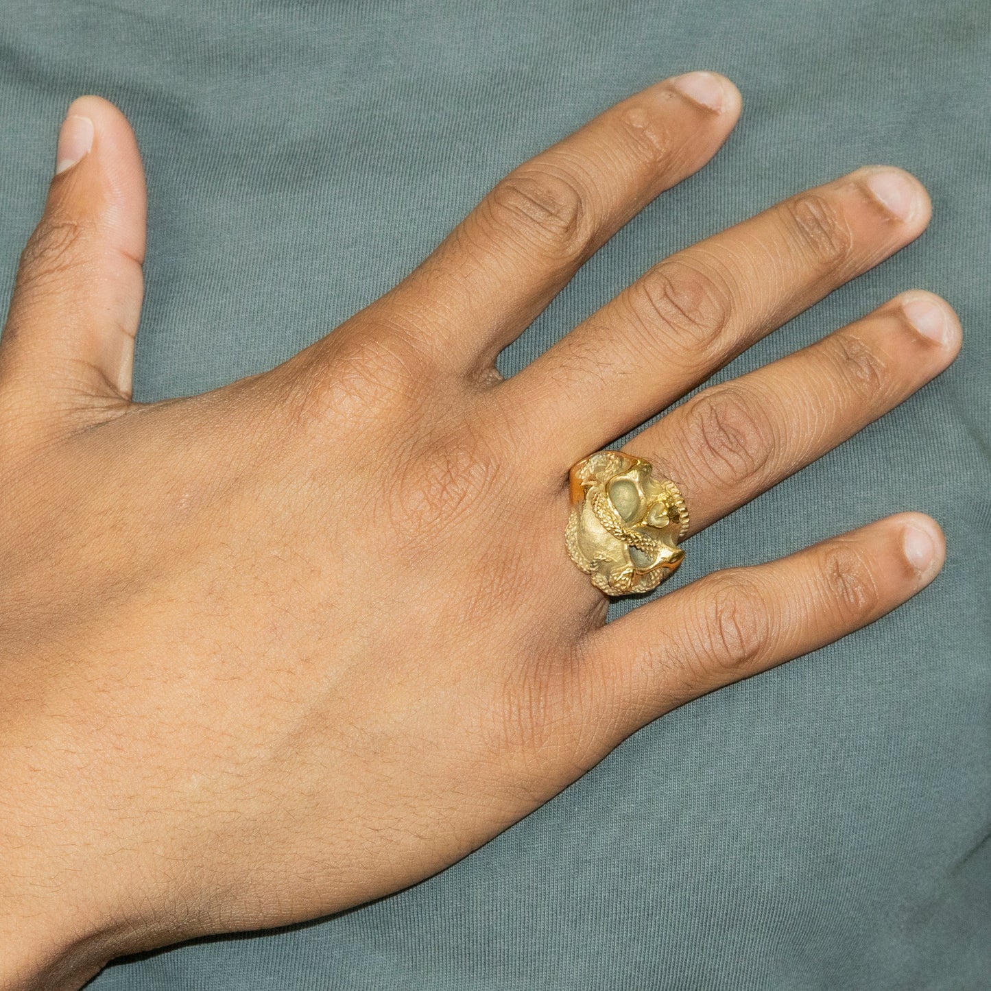 Mens Jewelry - Skull Gold Pinky Ring | 13 Grams