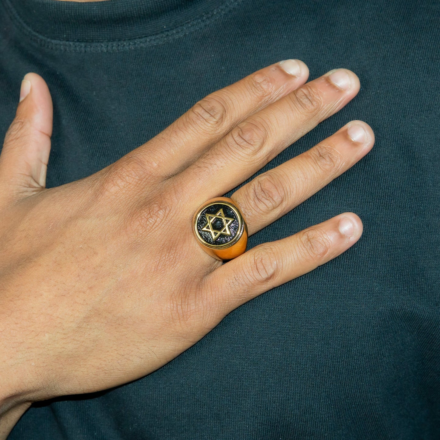 Mens Jewelry - Star of David Gold Pinky Ring | 25 Grams