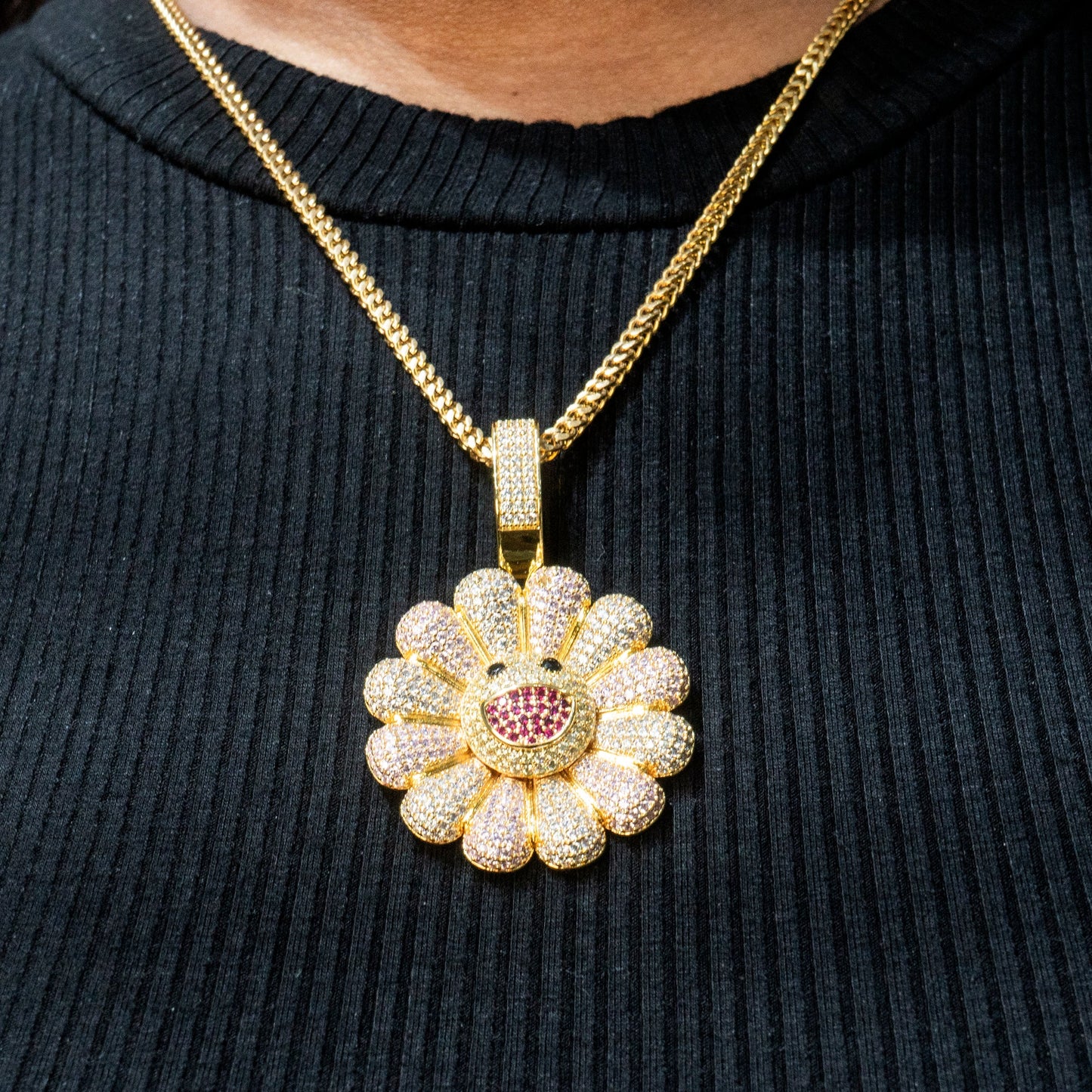 Mens Jewelry - 14K Gold Iced Out VVS Murakami Spinner Pendant | 30.8 Grams