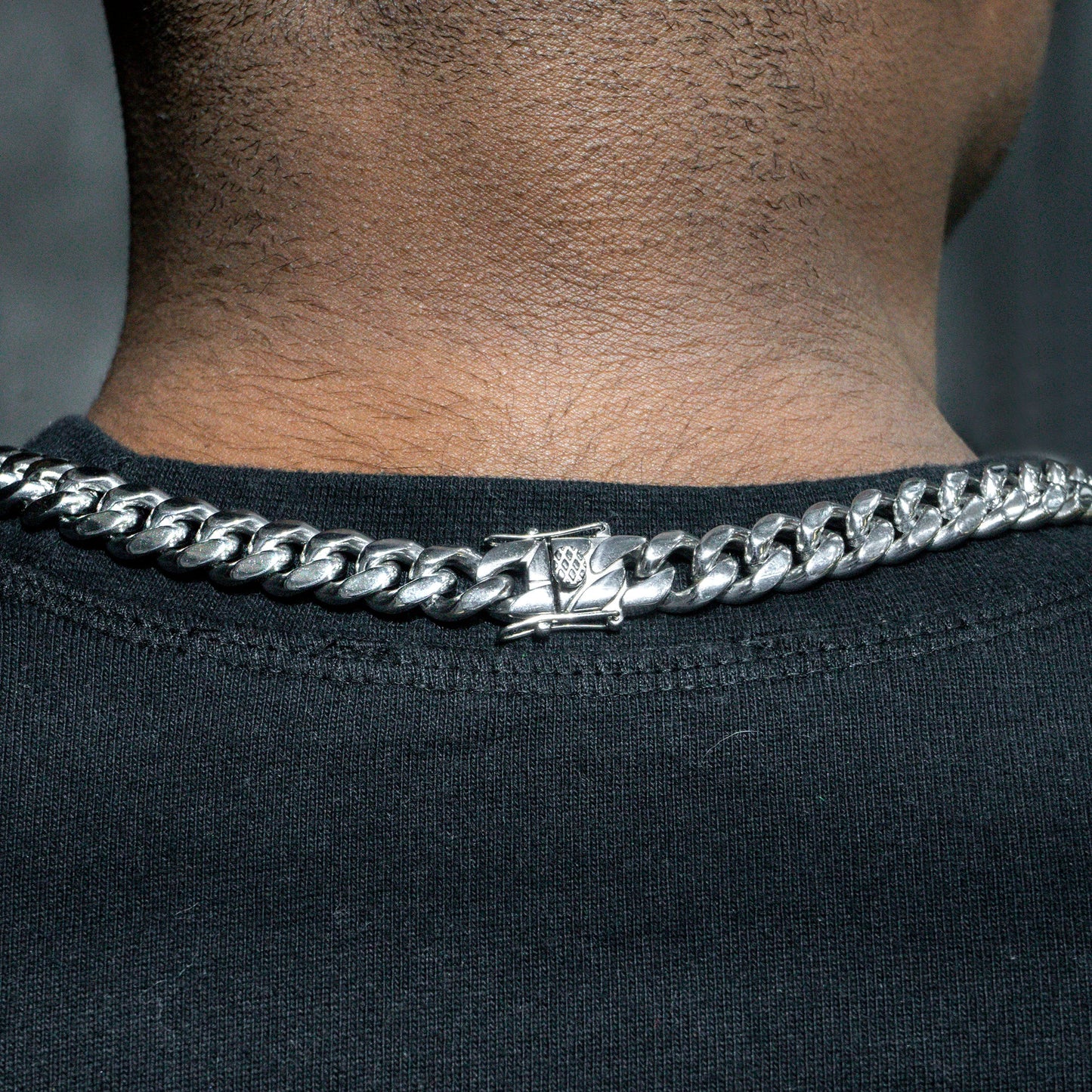 Gold Jewelry -  Mens 14K White Gold Solid Miami Cuban Link Chain