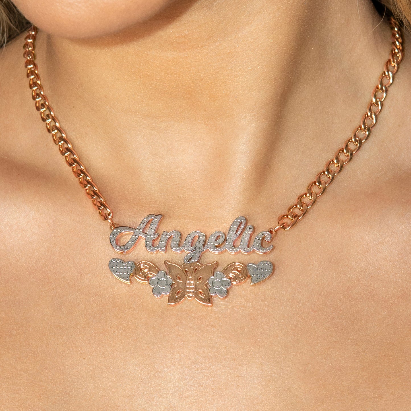 Women Jewelry - Rose Gold Name Necklace | Style # N10