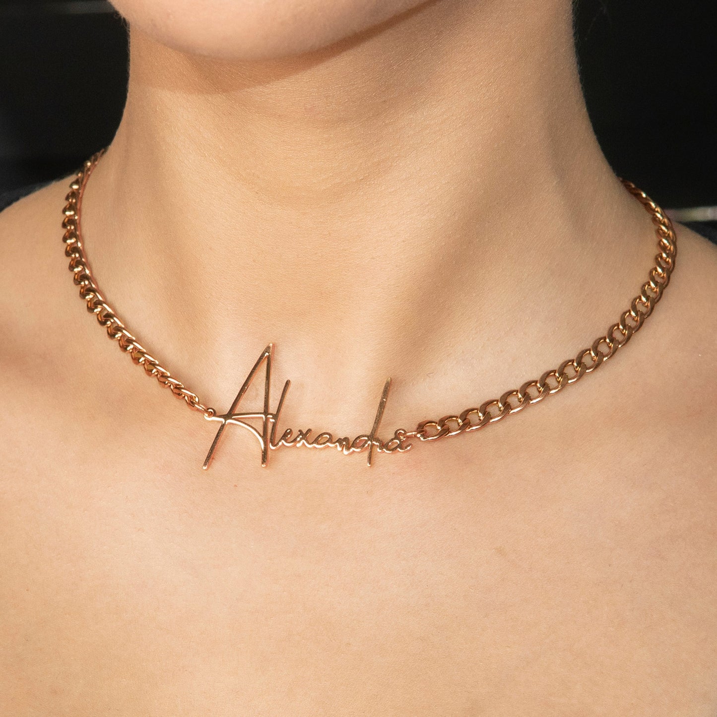 Women Jewelry - Rose Gold Name Necklace | Style # N31
