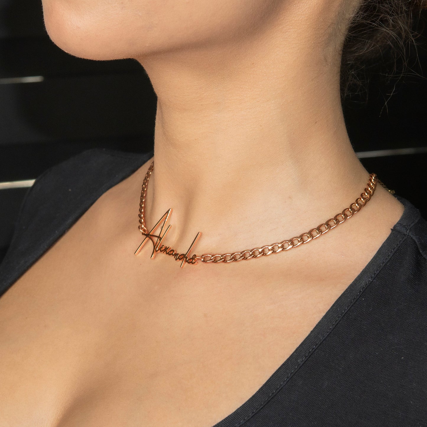 Women Jewelry - Rose Gold Name Necklace | Style # N31