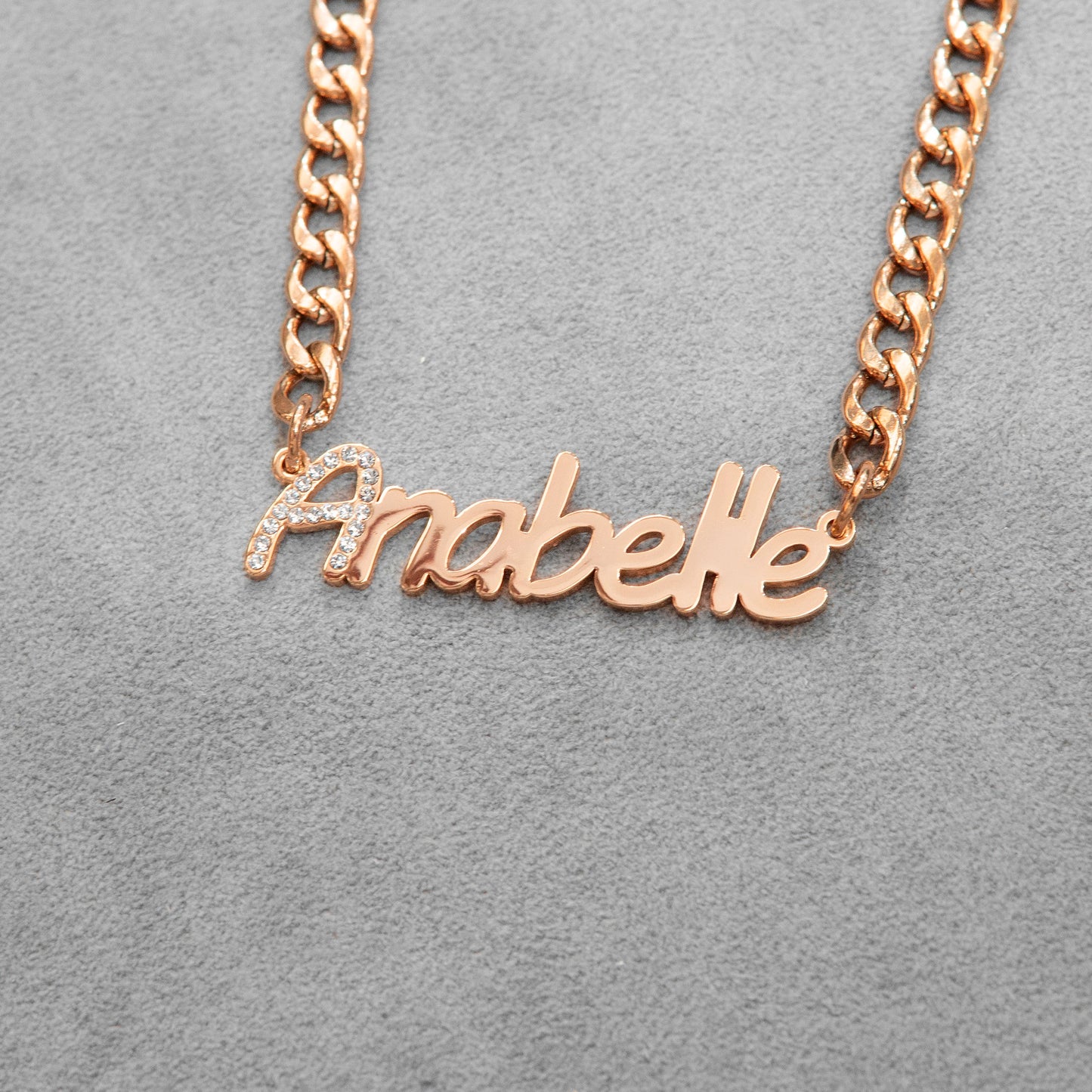 Women Jewelry - Rose Gold Iced Out VVS Name Necklace | Style # N44
