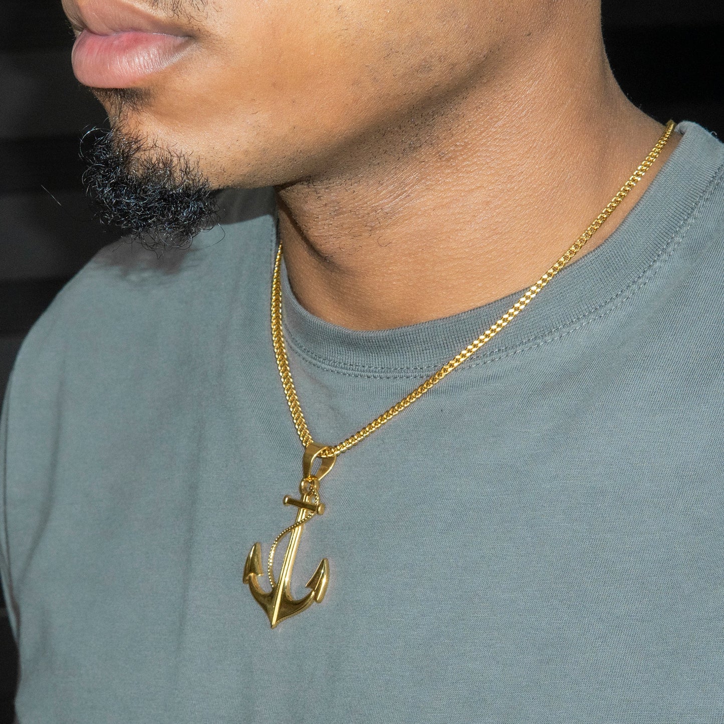 Mens Jewelry - 14K Gold Anchor Necklace | Appx. 9 Grams