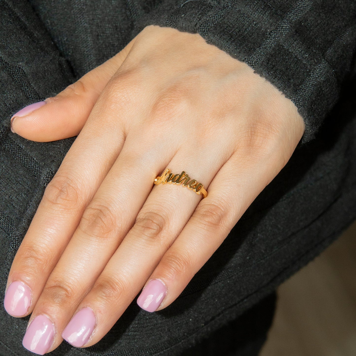 Women Jewelry - Gold Name Ring | Style # R35