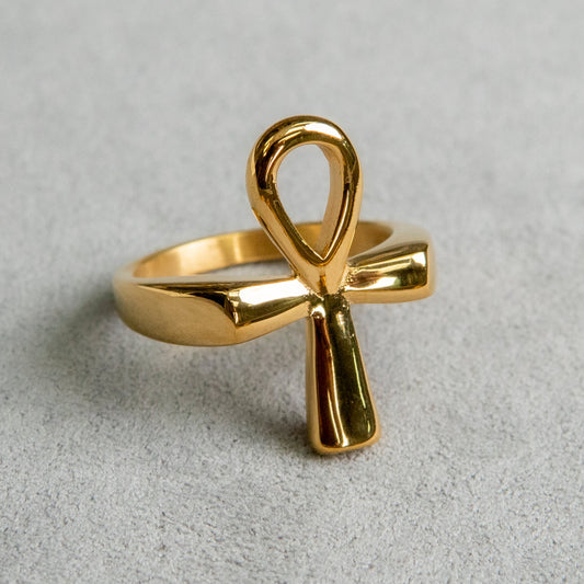 Mens Jewelry - Ankh Gold Pinky Ring | 7.7 Grams