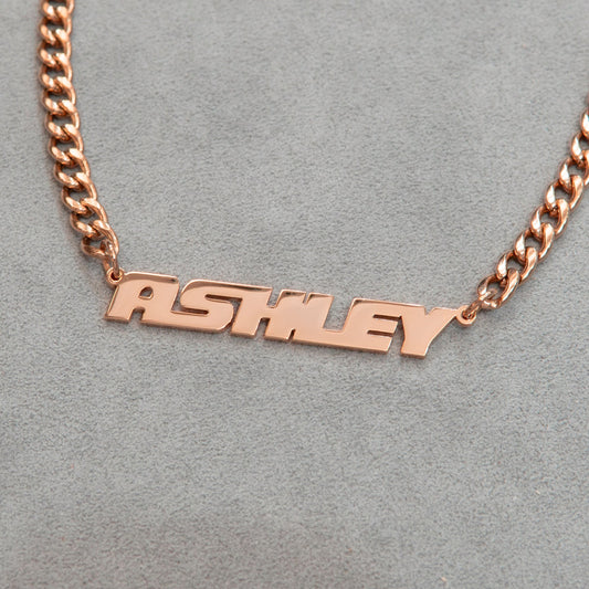 Women Jewelry - Rose Gold Name Necklace | Style # N13