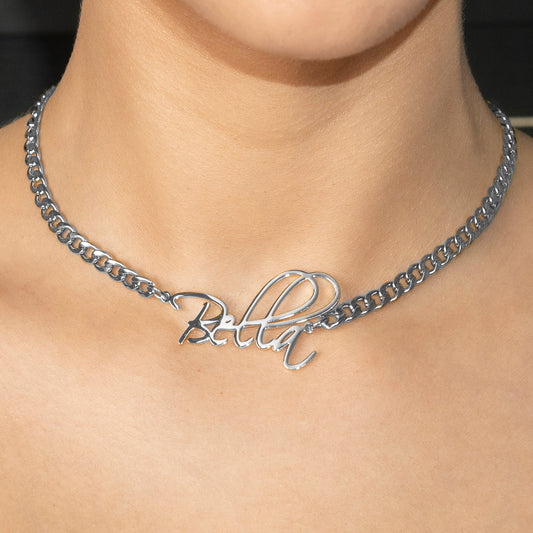 Women Jewelry - White Gold Name Necklace | Style # N37