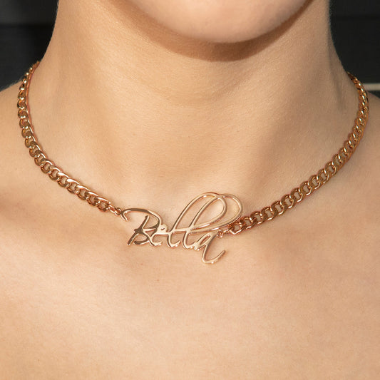 Women Jewelry - Rose Gold Name Necklace | Style # N37