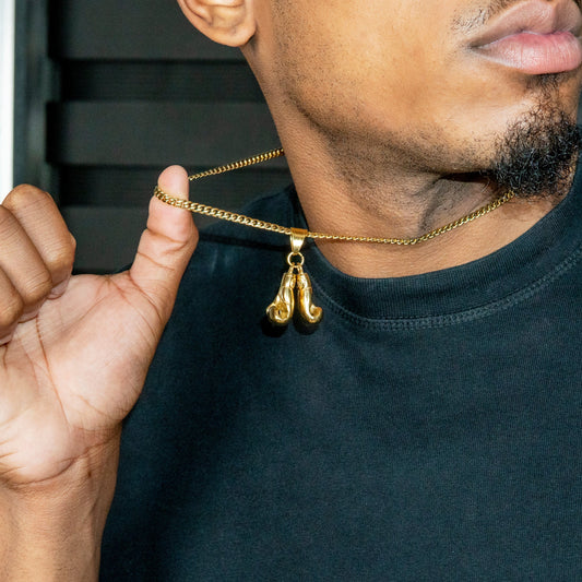 Mens Jewelry - 14K Gold Boxing Gloves Necklace | Appx. 20 Grams