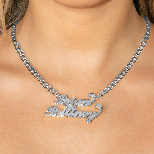 Women Jewelry - White Gold Name Necklace | Style # N28