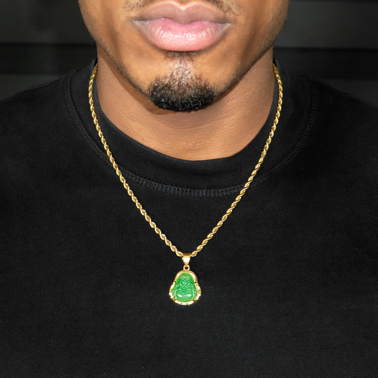 Mens Jewelry - 14K Gold Buddha Necklace | Appx. 5 Grams