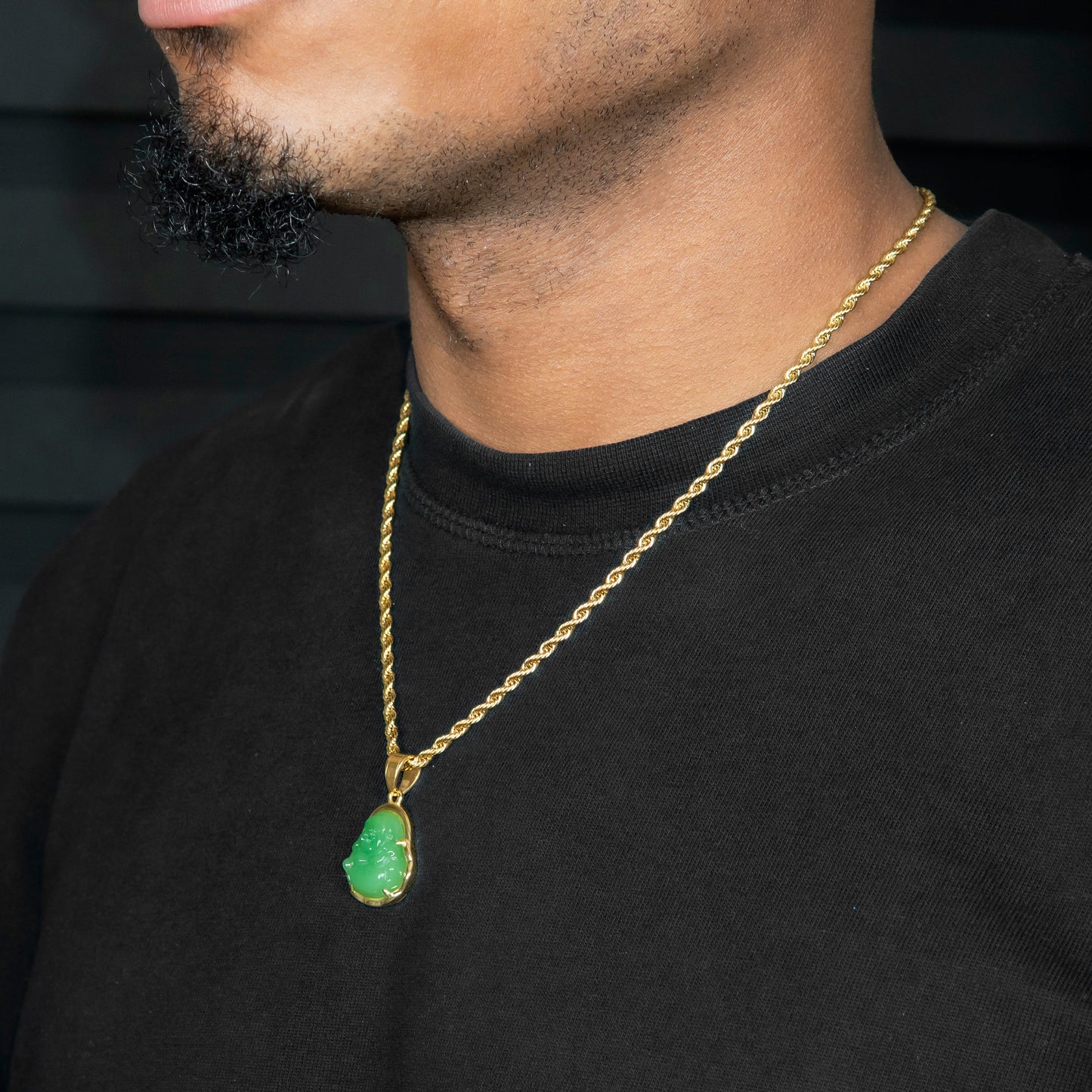 Mens Jewelry - 14K Gold Buddha Necklace | Appx. 5 Grams