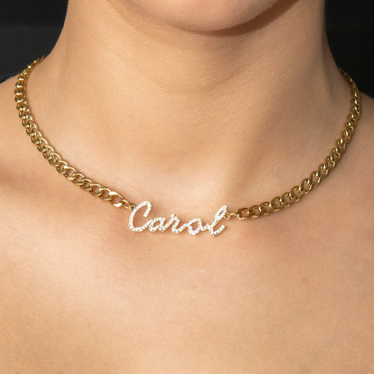 Women Jewelry - Iced Out VVS Name Necklace | Style # N40
