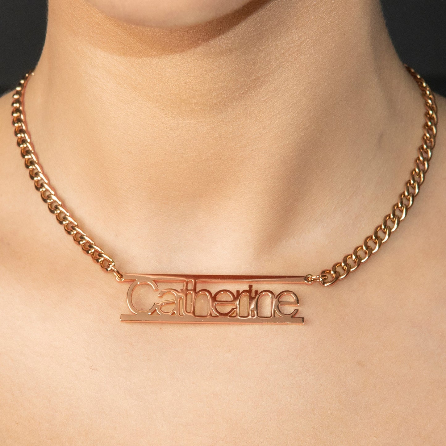 Women Jewelry - Rose Gold Name Necklace | Style # N15