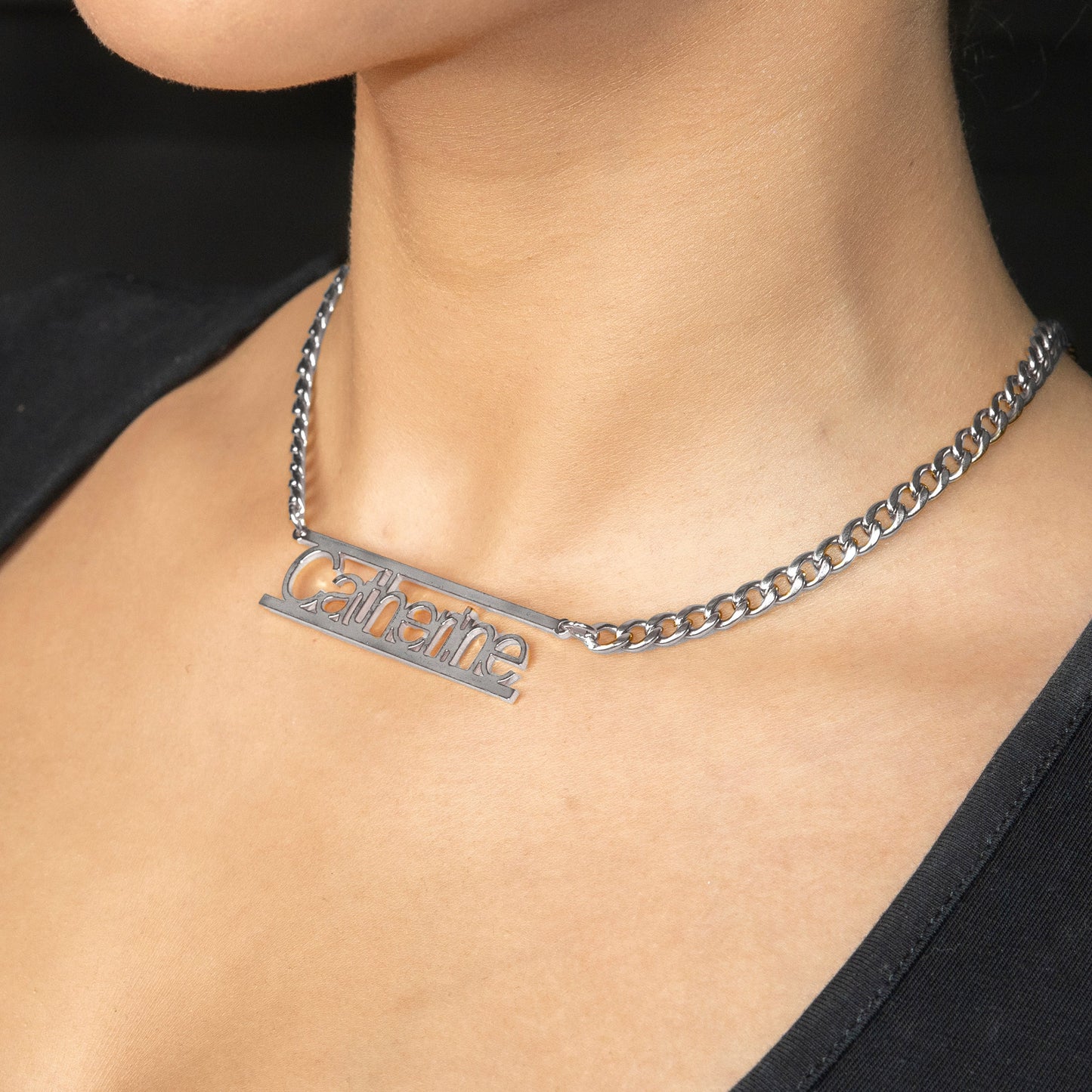 Women Jewelry - White Gold Name Necklace | Style # N15