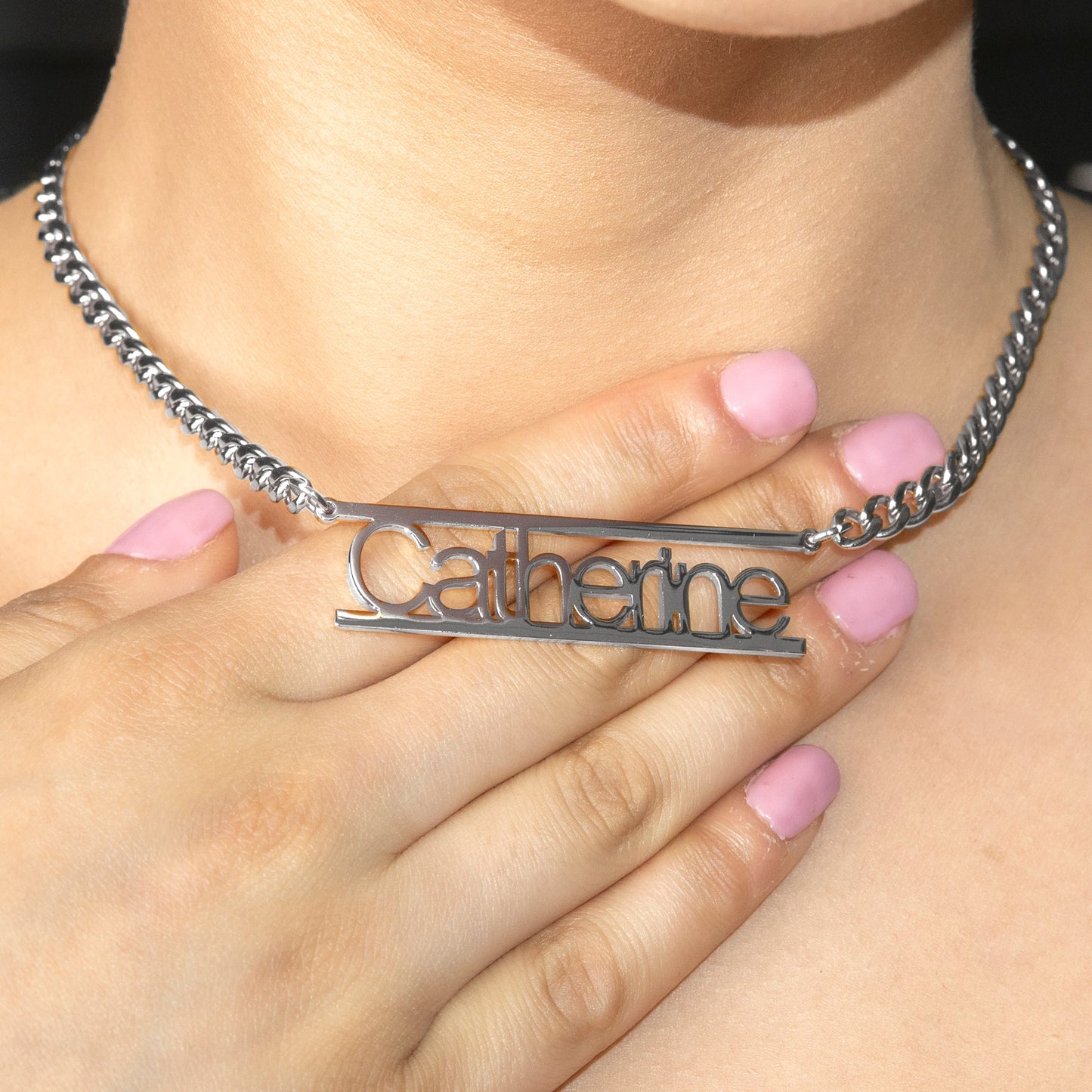 Women Jewelry - White Gold Name Necklace | Style # N15
