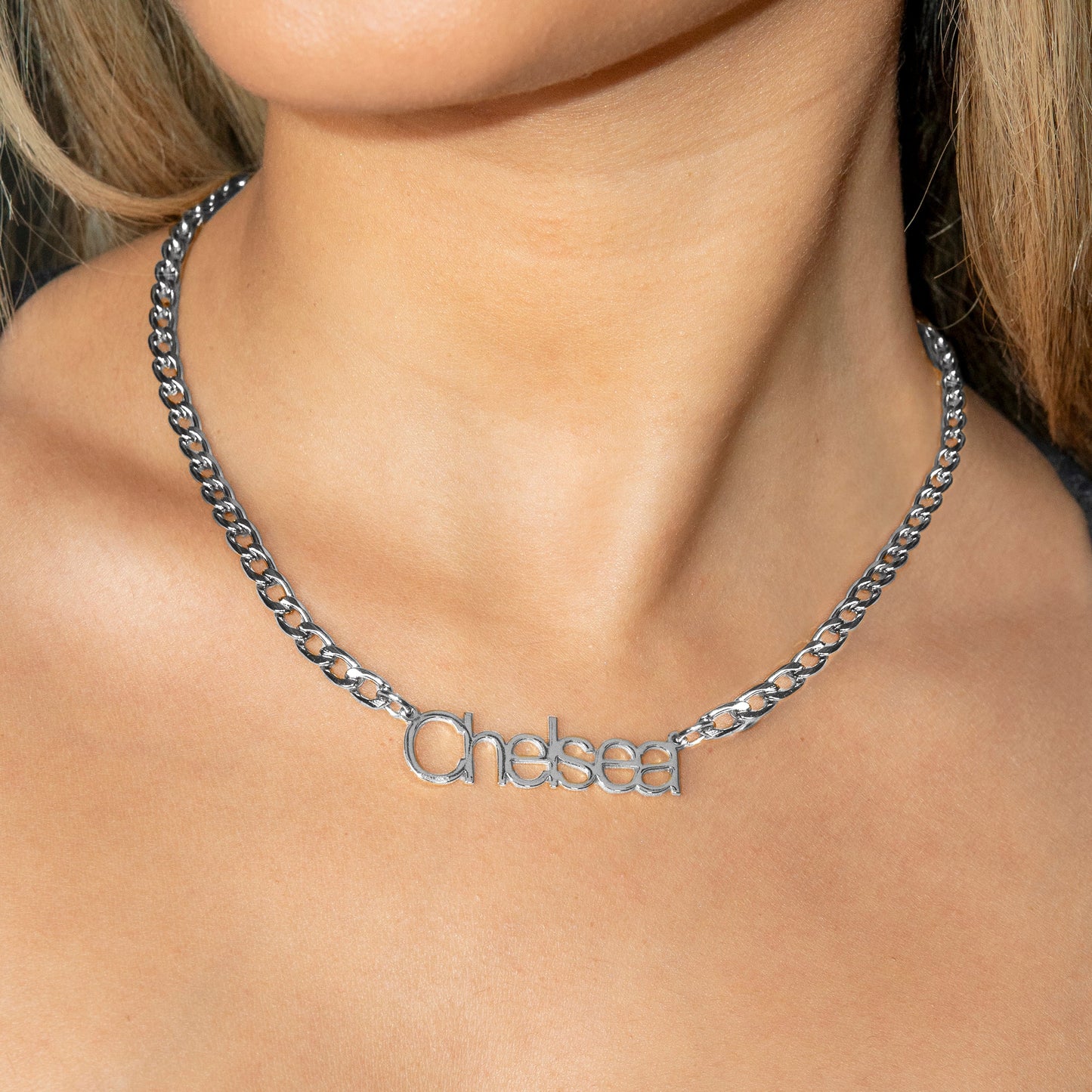 Women Jewelry - White Gold Name Necklace | Style # N03