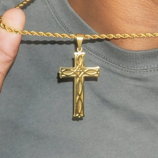 Mens Jewelry - 14K Gold Cross Necklace | Appx. 7 Grams
