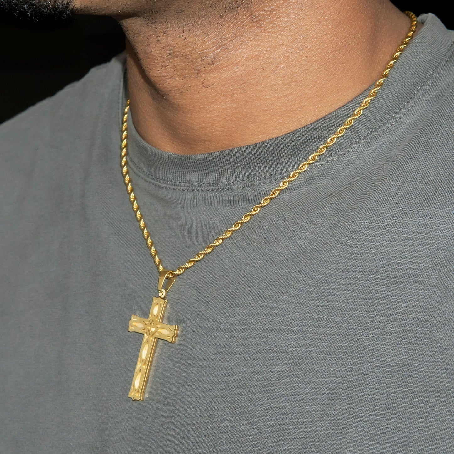 Mens Jewelry - 14K Gold Cross Necklace | Appx. 7 Grams