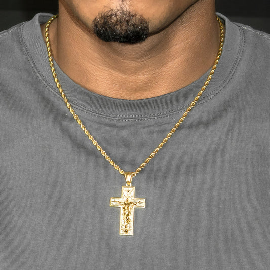 Mens Jewelry - 14K Gold Cross Necklace | Appx. 8 Grams
