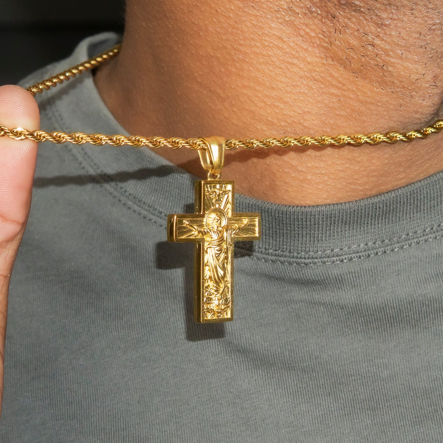 Mens Jewelry - 14K Gold Cross Necklace | Appx. 8 Grams