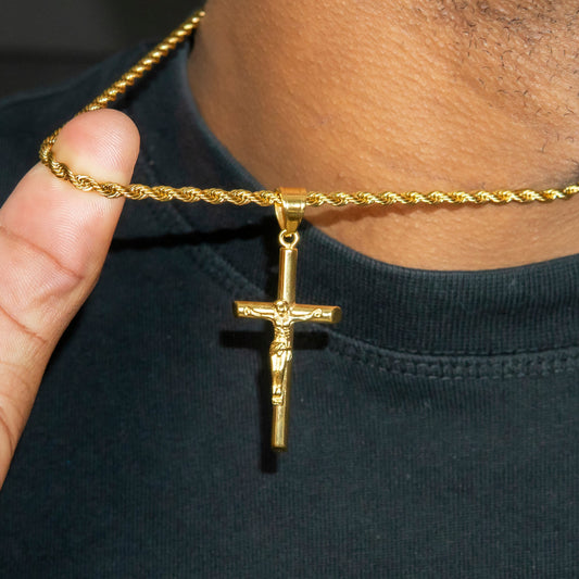 Mens Jewelry - 14K Gold Crucifix Necklace | Appx. 6 Grams