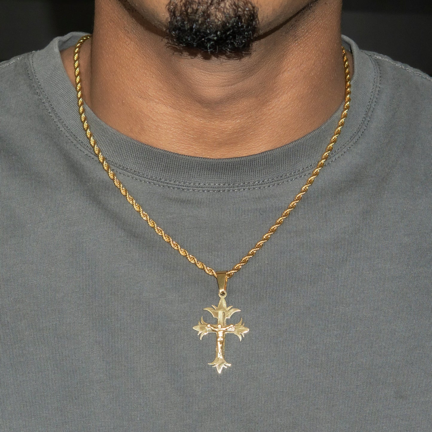 Mens Jewelry - 14K Gold Crucifix Necklace | Appx. 4 Grams