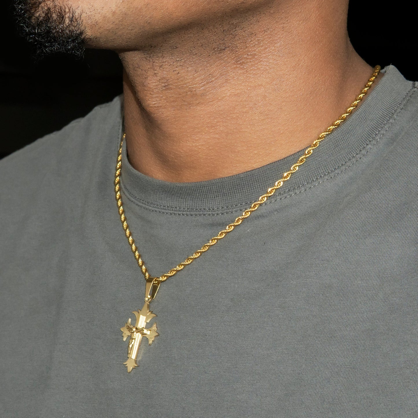 Mens Jewelry - 14K Gold Crucifix Necklace | Appx. 4 Grams