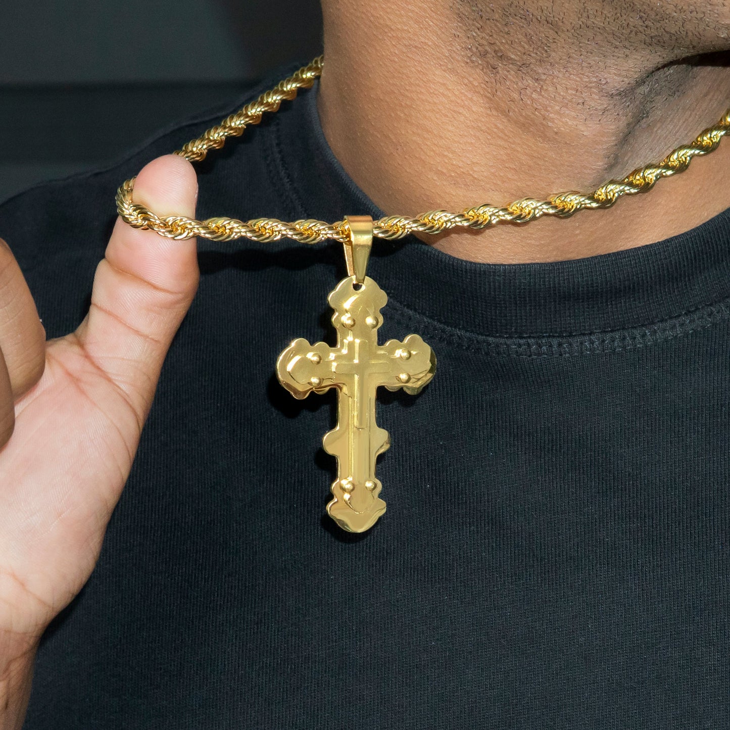 Mens Jewelry - 14K Gold Cross Necklace | Appx. 20 Grams