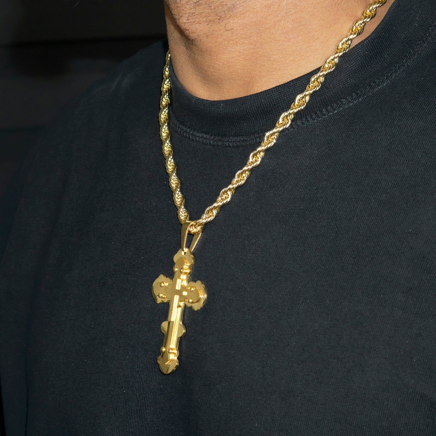 Mens Jewelry - 14K Gold Cross Necklace | Appx. 20 Grams
