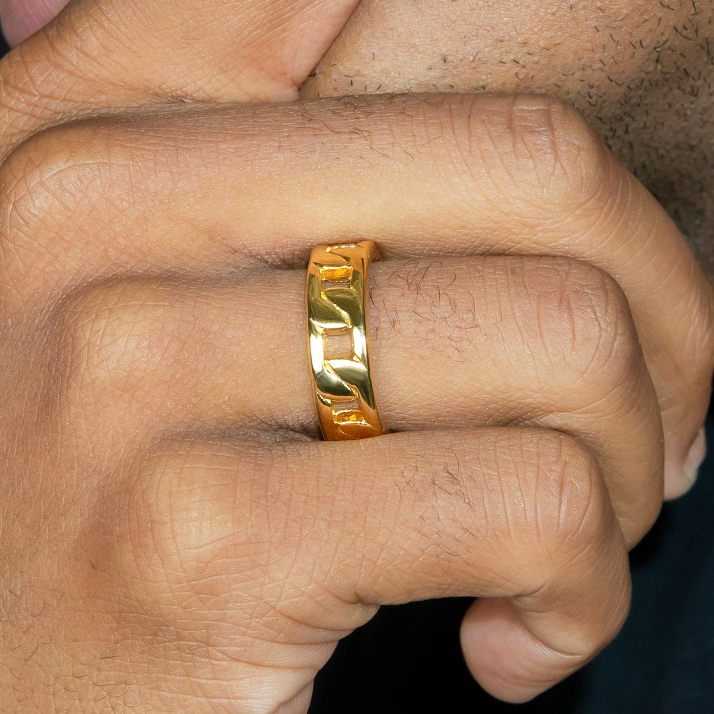 Mens Jewelry - Cuban Gold Wedding Ring | 6 Grams