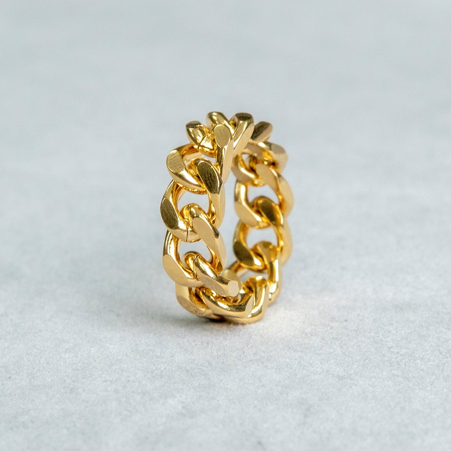 Mens Jewelry - Cuban Gold Wedding Ring | 10 Grams