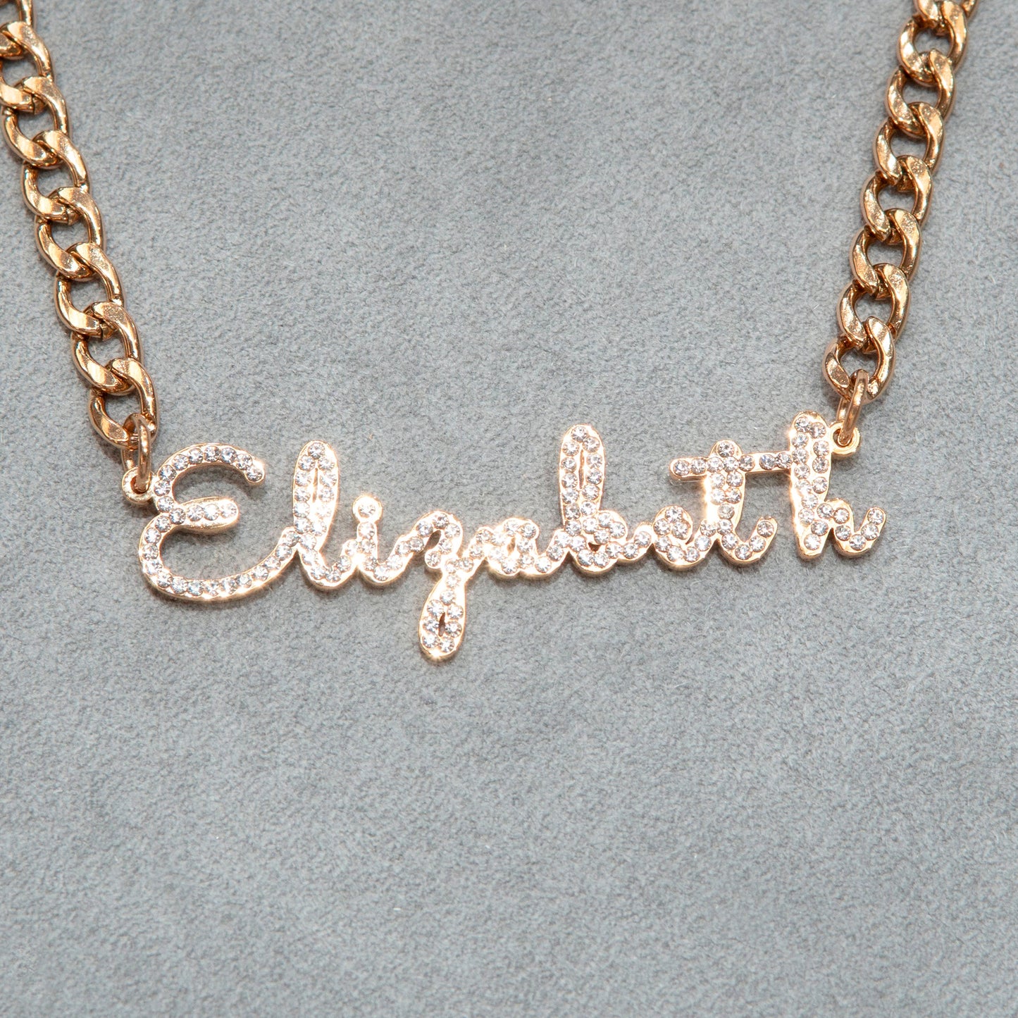 Women Jewelry - Rose Gold Iced Out VVS Name Necklace | Style # N18