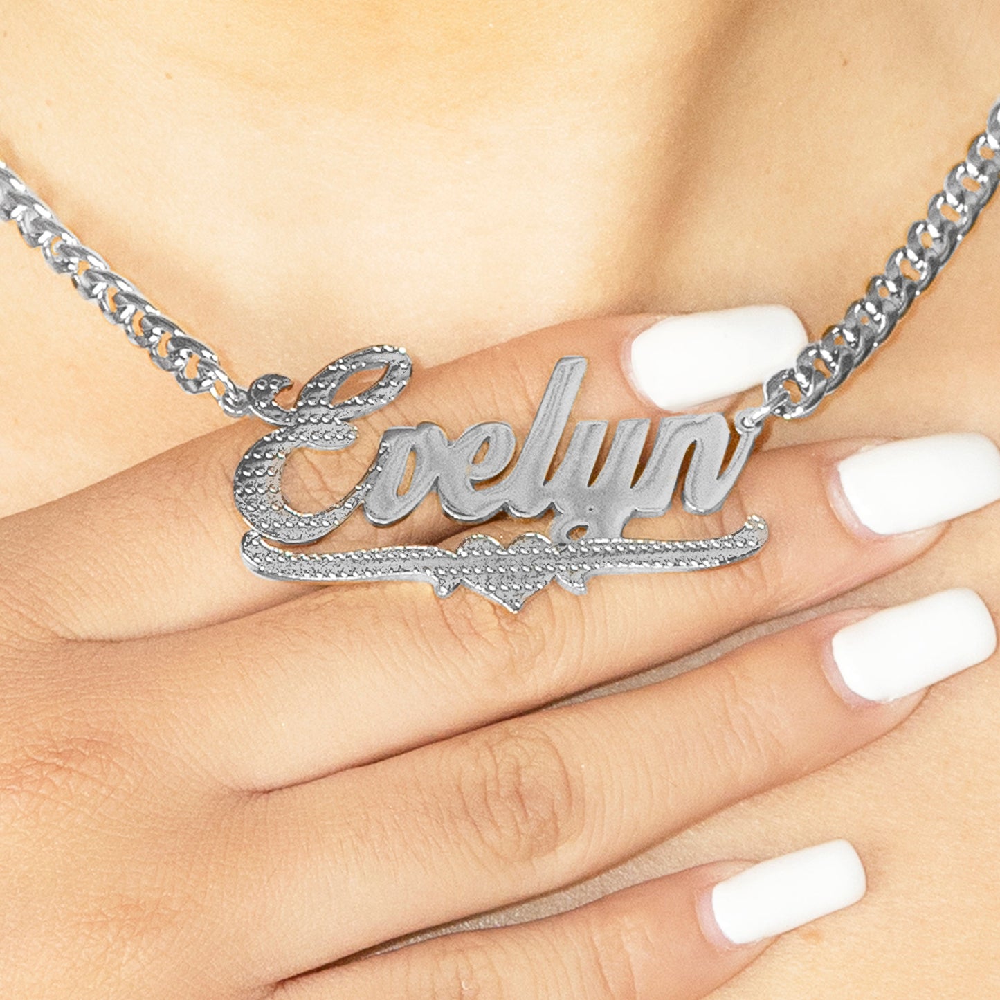 Women Jewelry - White Gold Name Necklace | Style # N19