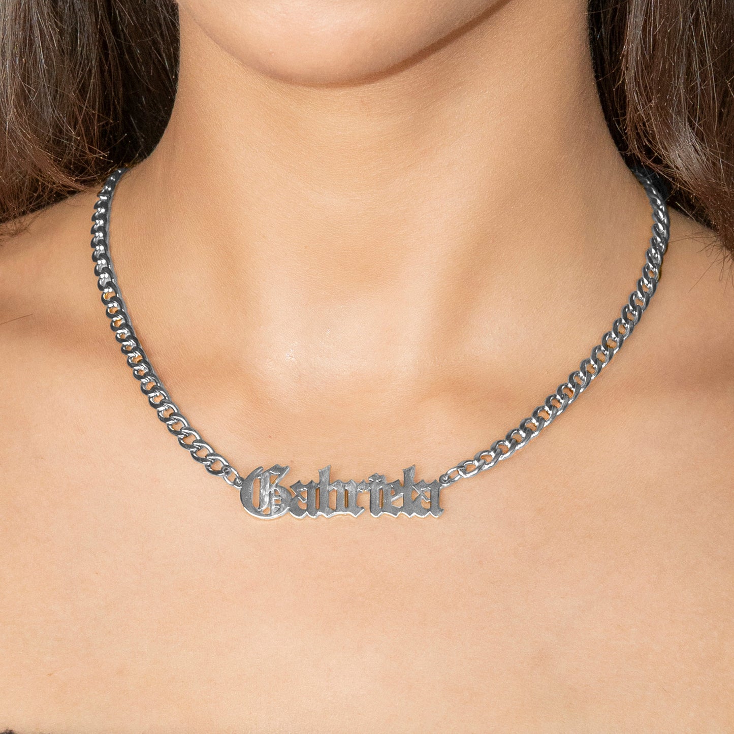 Women Jewelry - White Gold Name Necklace | Style # N02