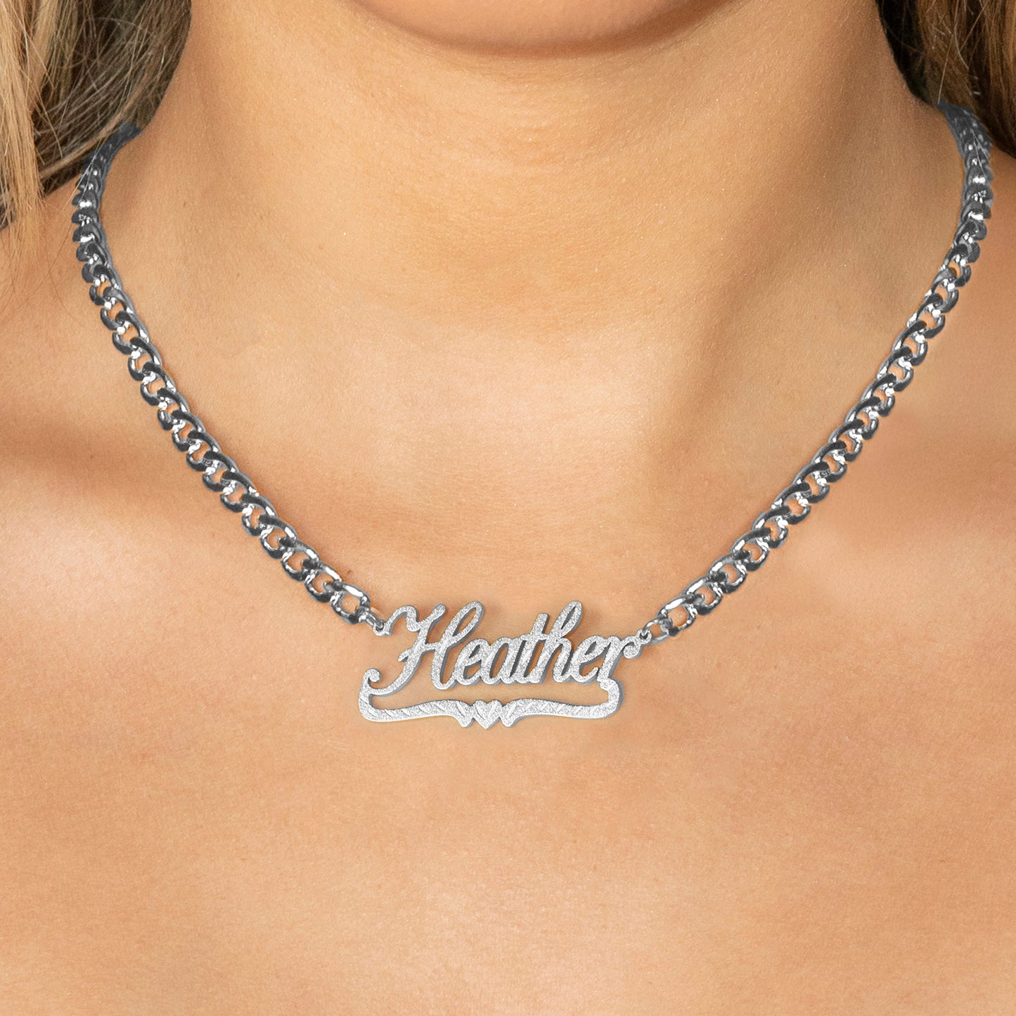 Women Jewelry - White Gold Name Necklace | Style # N42