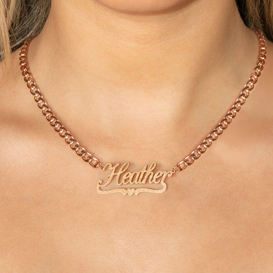 Women Jewelry - Rose Gold Name Necklace | Style # N42