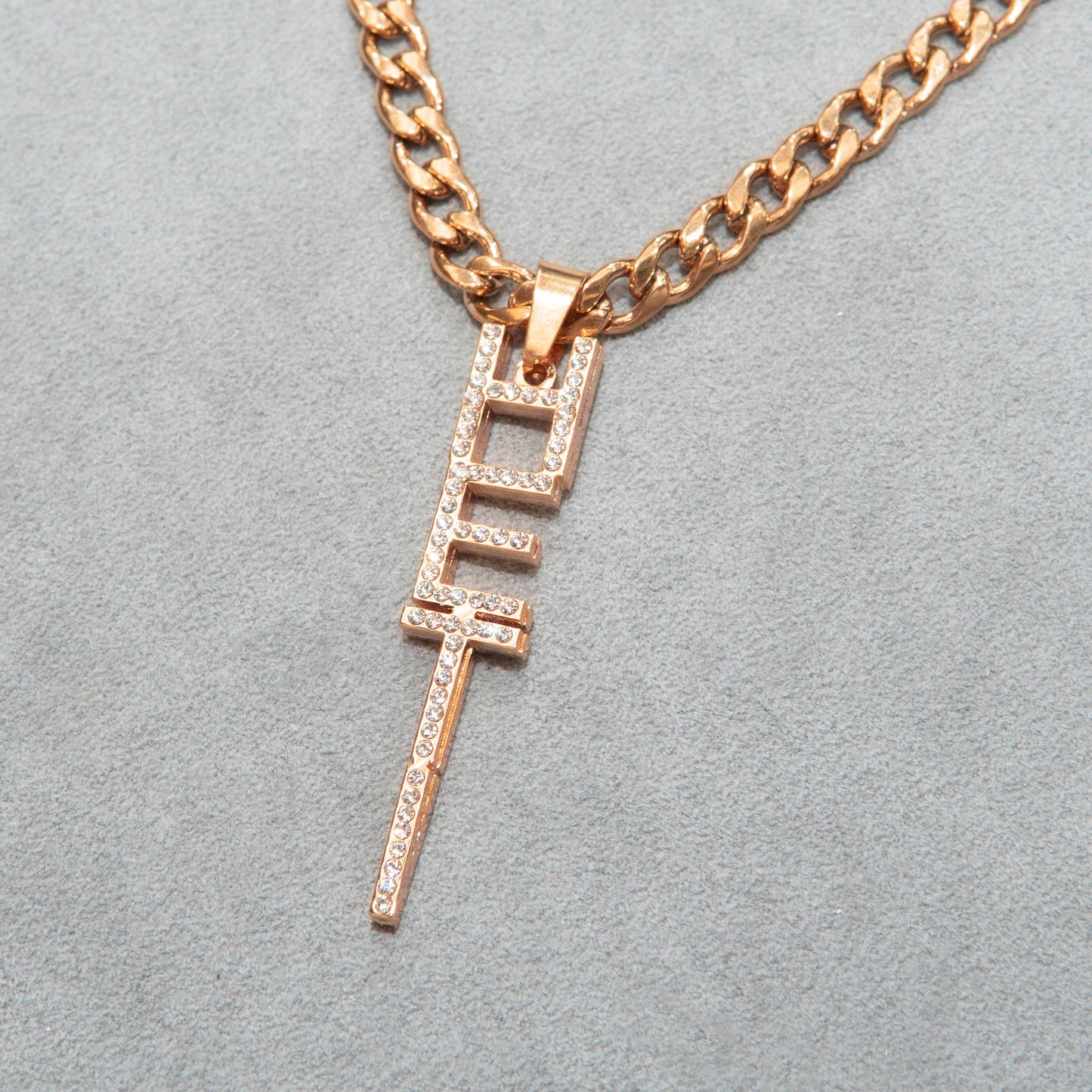 Women Jewelry - Rose Gold Iced Out VVS Name Necklace | Style # N21