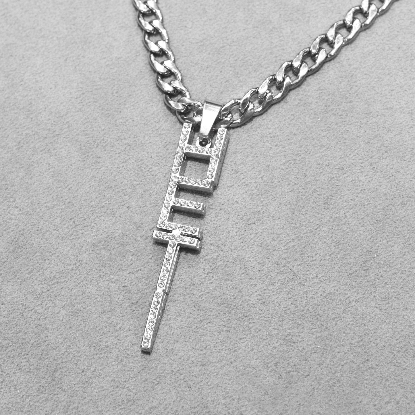 Women Jewelry - White Gold Iced Out VVS Name Necklace | Style # N21