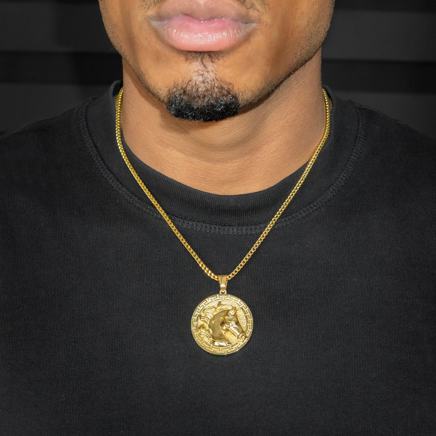 Mens Jewelry - 14K Gold Horse Necklace | Appx. 13 Grams
