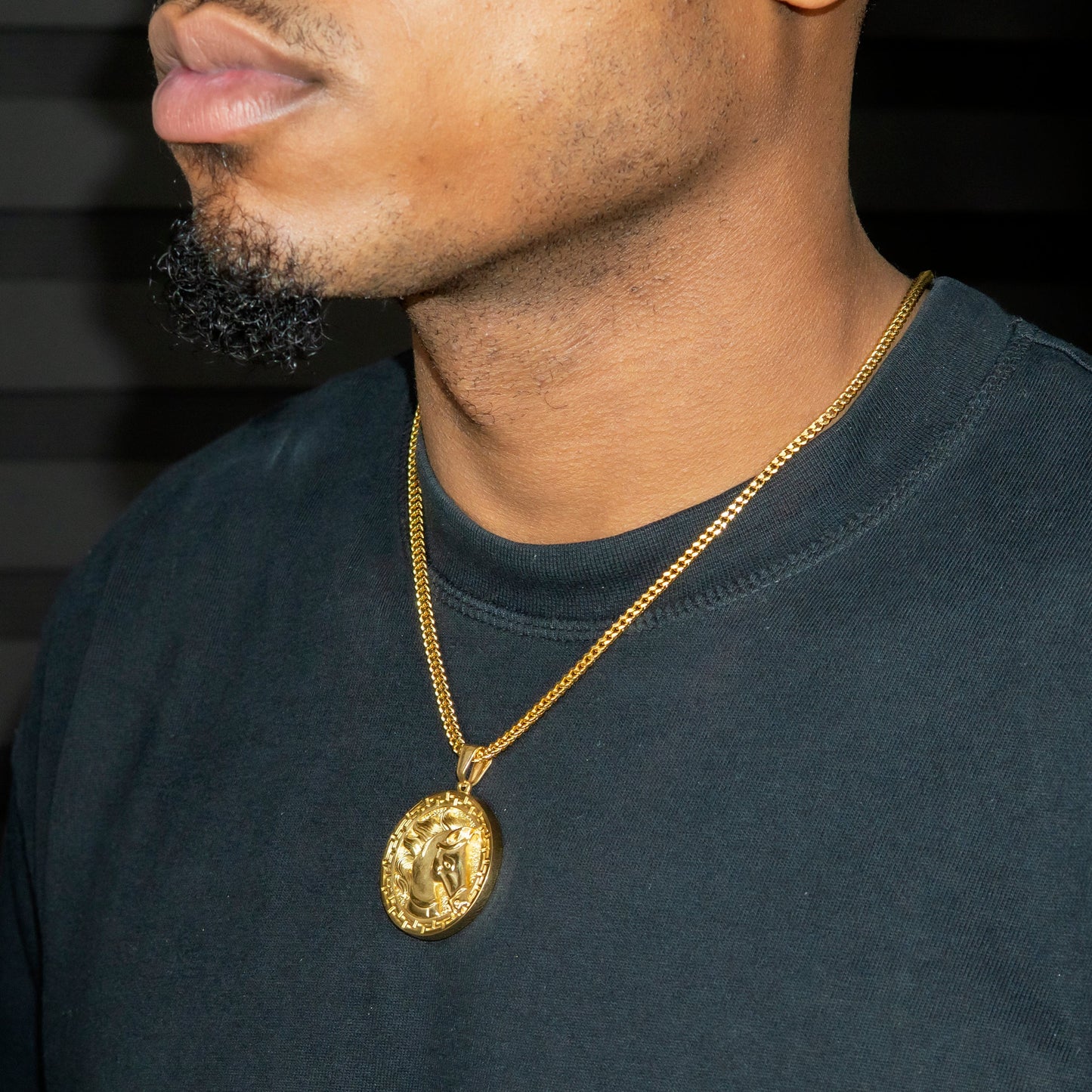 Mens Jewelry - 14K Gold Horse Necklace | Appx. 13 Grams