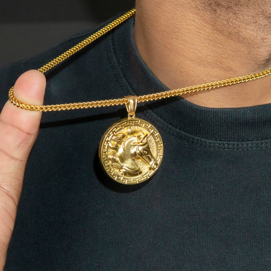 Mens Jewelry - 14K Gold Horse Necklace | Appx. 13 Grams