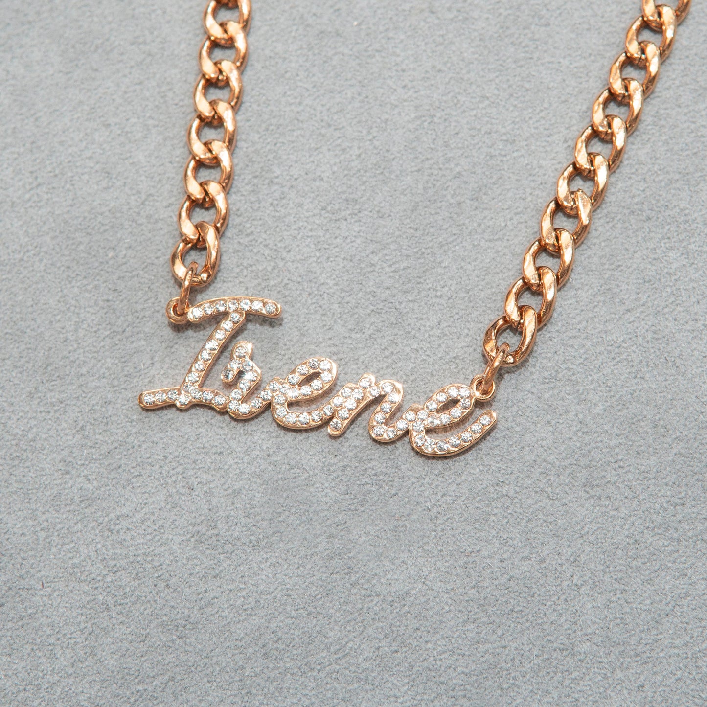Women Jewelry - Rose Gold Iced Out VVS Name Necklace | Style # N27