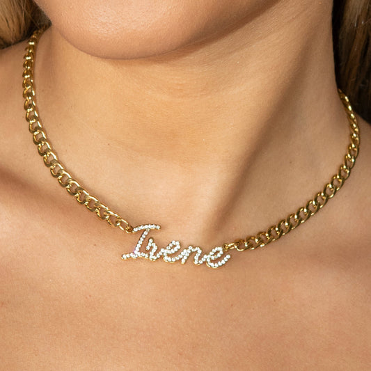 Women Jewelry - Iced Out VVS Name Necklace | Style # N27