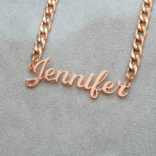 Women Jewelry - Rose Gold Name Necklace | Style # N05