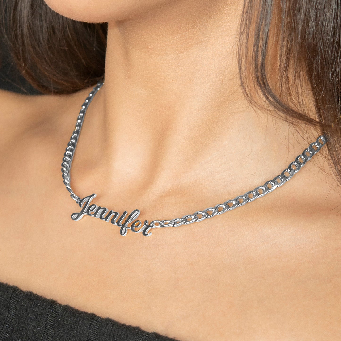 Women Jewelry - White Gold Name Necklace | Style # N05
